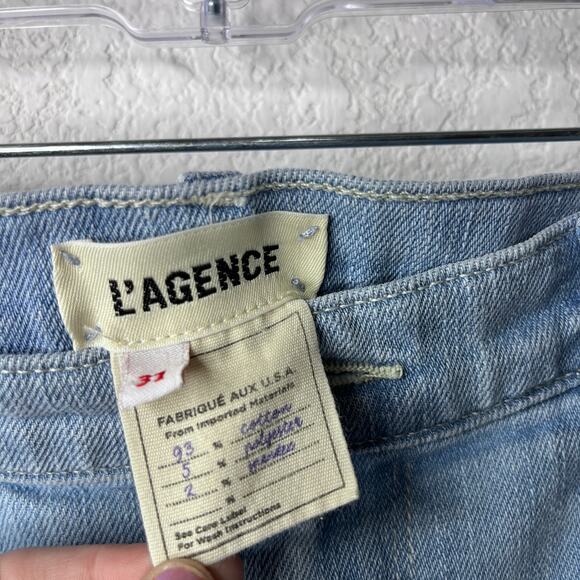 L'AGENCE Sada High Rise Slim Fit Cropped Light Wash Jeans Size 31 - Picture 3 of 9
